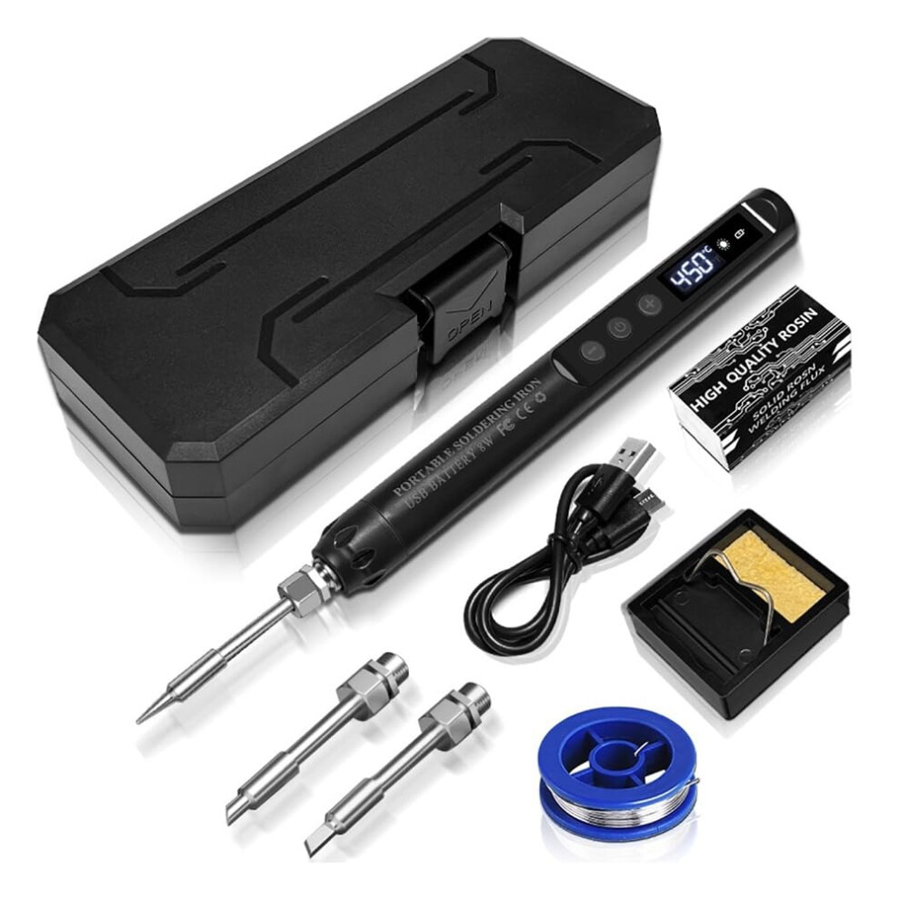 Cordless Electric Soldering Iron Usb Powered Handheld Soldering Set With Intelligent Temperature Control Fast Heating 9189345009020