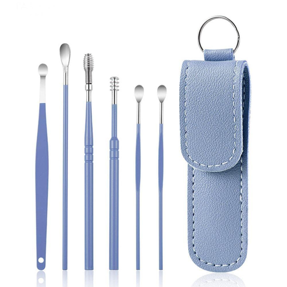 Ear Cleaner Wax Removal Tool Earpick Sticks Ear Wax Pick Cleaning Ear Ear Care Ear Picking Health Spoon Remover Wax H0O9 Curette Blue  Size