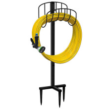 Garden hose holder, detachable metal pipe bracket, vertical hose storage rack