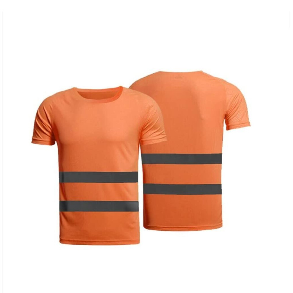 Hivis Vest, Reflective Suit, Safety Vest With Reflective Stripes, Polyester Tshirt, Orange Reflective Vest L 9365049835299