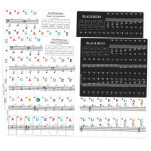 Piano Key Stickers for Keys SelfAdhesive Note Stickers for Piano Keyboard Keyboard Decals SweatResistant
