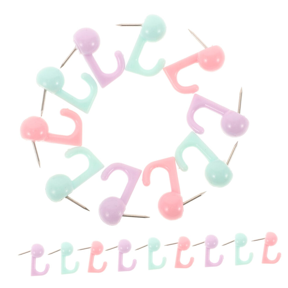 50 Pieces Golden Hook Clothes Hangers Transparent Thumbtacks For Wall Cork Board 9365049835657