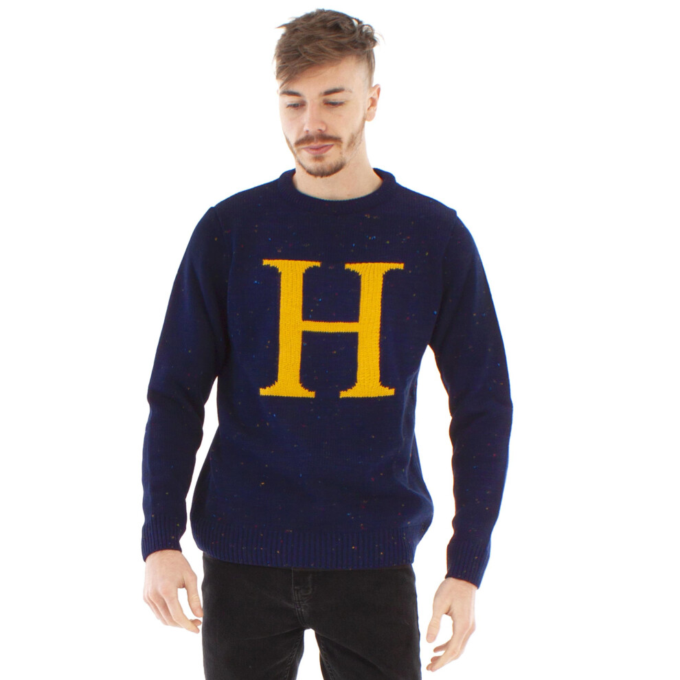 Harry Potter (X-Large) Christmas Jumper (Mens ) Blue