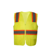 HiVis Vest, Unisex PeachShaped Mesh Knit Fabric Fluorescent Vest Reflective Vest Yellow