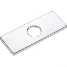 Stainless Steel Faucet Hole Cover Deck Plate For Single Hole Bathroom Sink 6Inch Electroplating Modern Square Design