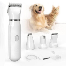 4in1 Pet Shaver, Paw Trimmer for Dogs, Quiet Dog Clipper, Rechargeable Dog Cat Clipper, Waterproof Hair Trimmer, Pet Trimmer for Paws, Face, Body