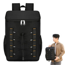 Picnic Backpack Cooler, Waterproof Insulated Backpack, Leakproof Large Capacity, 11.81 x 5.91 x 17.32 inches Black