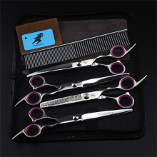 7.0 Inch Curved Dog Grooming Scissors Kit, Professional Pet Grooming Shears Set (Set of 4)