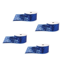 4 Rolls Soft Comfortable Christmas Ribbons Colorful-Royal blue