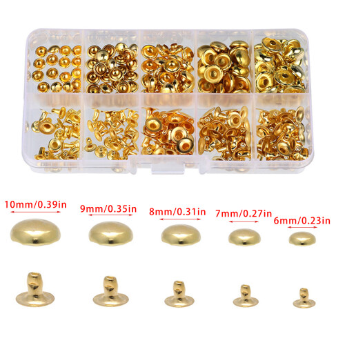 40-200Pcs Leather Rivets Button Fasteners, 6mm-10mm-Set 8 2