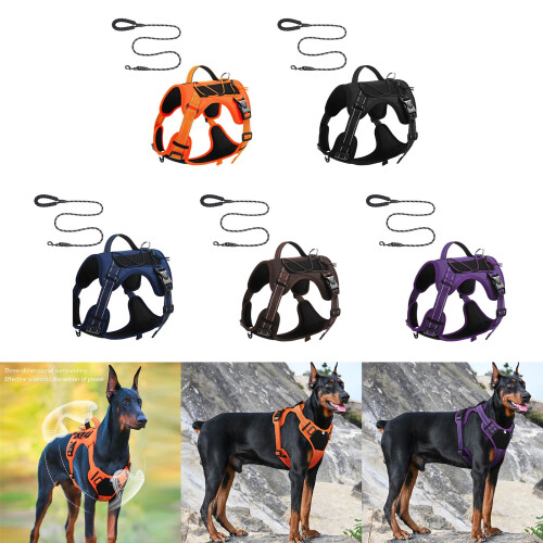 Dog Training Harness Reflective Vest Leash Training-L   1 2