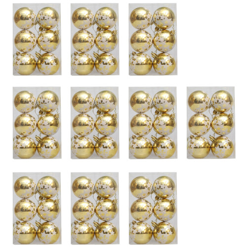Beautiful Star Patterned Sphere Tree Baubles Festival-Gold