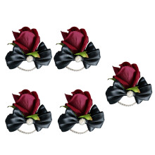 5Pcs Rose Wrist Corsages Rose Boutonniere for-wrist flower