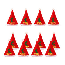12Pcs Festival Santa Hat Christmas Party Decoration-Leaf style