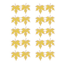 10 Pairs Maple Leaf Jeans Waist Buckles Trouser Button-Yellow