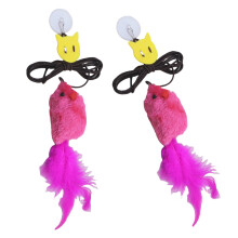 Souris suspendue élastique pour chats, 2 pièces, son-Rose