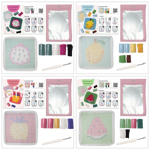 Latched Hook Kits Handmade Fruit Coaster Making-Lemon style 1