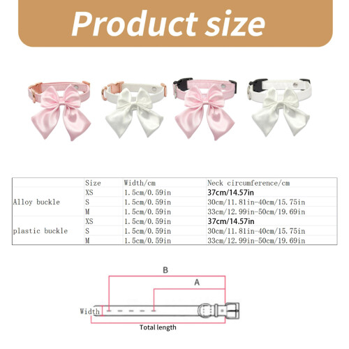 Adjustable Pet Collar Large Bowknot Adjustable Pet Collar-S 4 1