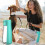 Foldable Pet Water Bottle Convenient Dog Drinking-lake blue 4