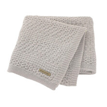Knit Baby Blanket In Cable Pattern, Cooling Blanket With All-Season Comfort, Organic Cotton For Sensitive Skin And Easy Care