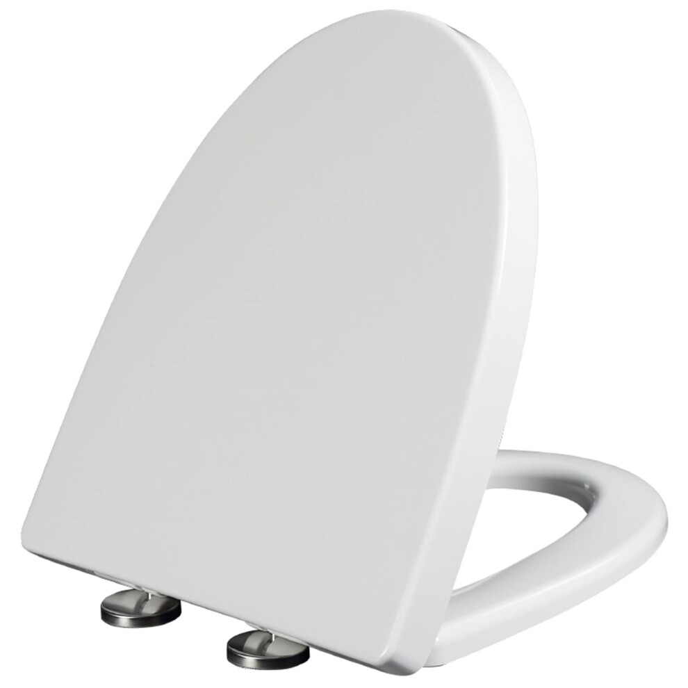 Elongated Toilet Seat Thick Pp Material Soft Close Quick Release Fix Compatible With Standard Seats White 01G (02N) 9174973653011