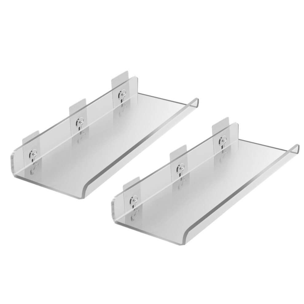 Versatile Use Floating Shelves, Sturdy Acrylic Construction For Bathroom Kitchen Bedroom (2 Pcs) 9148971011128