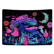 Exquisite Multicolor Design, Durable Lightweight Fabric Indoor Outdoor Decor Blacklight Tapestry with Easy Care, Suitable for Bedroom Dorm Living Room