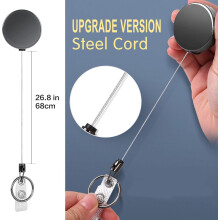Sistema profesional de gestión de credenciales, llavero retráctil de alta resistencia con cordón de acero inoxidable, porta credenciales para uso