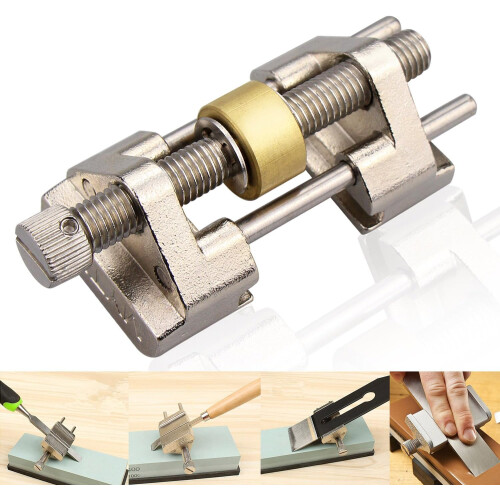 Precision Chisel Sharpening System, Adjustable Angle Stainless Steel Design Honing Guide for Woodworking Tools, Easy to Use Sharpening Kit for