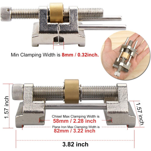Smooth And Safe Sharpening Guide, Chisel Sharpening Brass Pulley for Planer Blades, Aluminum Alloy Body Ensuring Fixed Angle Multipurpose Tools 2