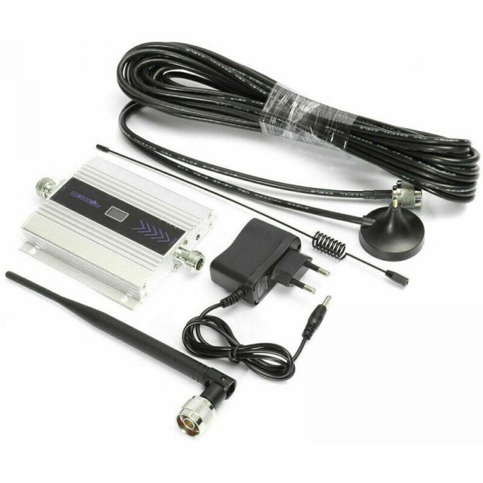 Gsm Signal Booster, Heavy Duty Connector For Robust Signal, Rg8x Mini8 Coax Cable For Broad Frequency Range, 2G 3G 4G Lte Compatible, Eu Region 9433291853276