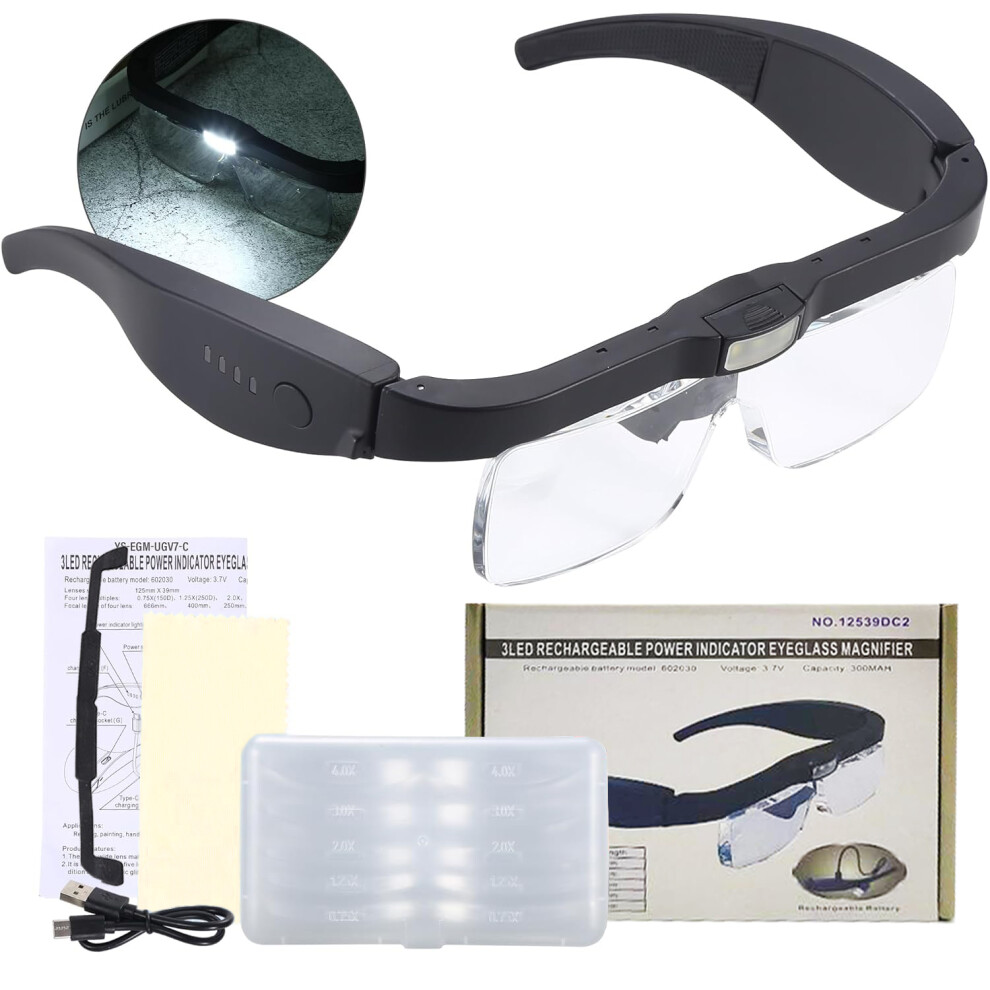 Light Hands-Free Magnifying 5H Grade Acrylic Resin Lenses (Durable And Clear) For Multifunctional Magnifying Glasses, Comfortable Design With