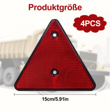 Driehoekige veiligheidsreflectoren, rode aanhangerreflector, reflector met schroefbevestiging, duurzaam materiaal met PMMA-lens en ABS-voet,