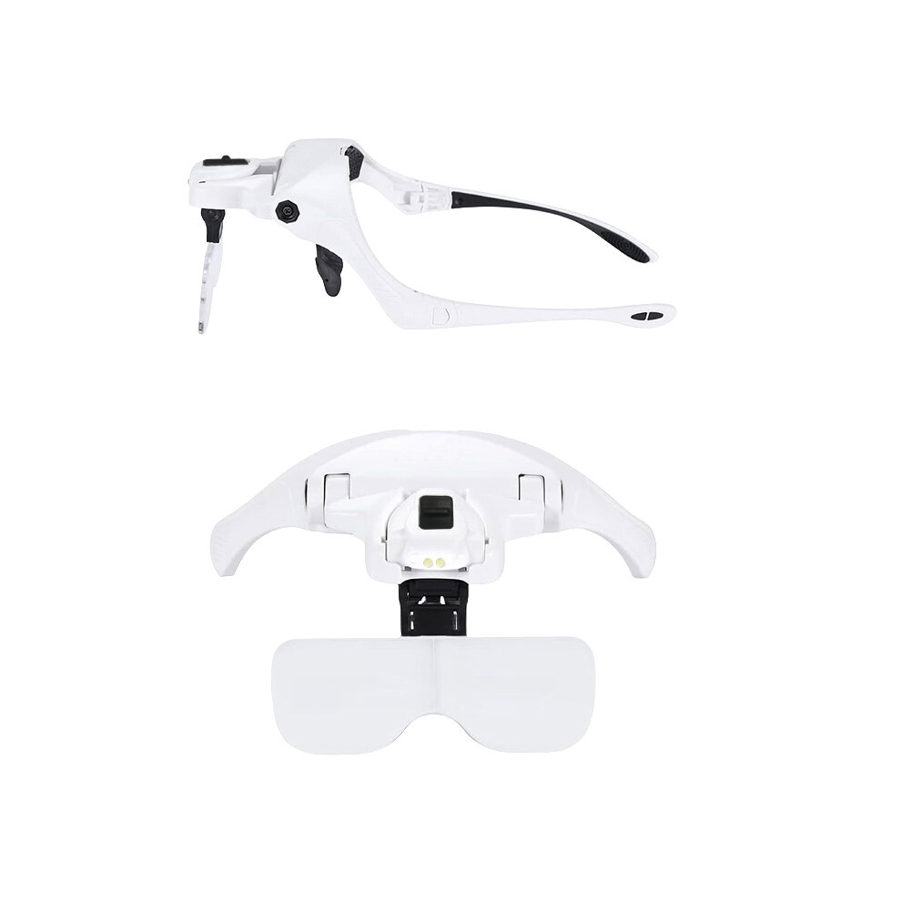 Light Head Magnifying Glasses For Arts & Crafts, Hands-Free Magnification With Interchangeable Lenses And Led Illumination For Detailed Work, Elastic