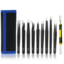Multi-Use Precision Tool Kit for Craft Enthusiasts, Widely Applications Stainless Steel Electronic ESD Tweezers with Non-magnetic Coating,