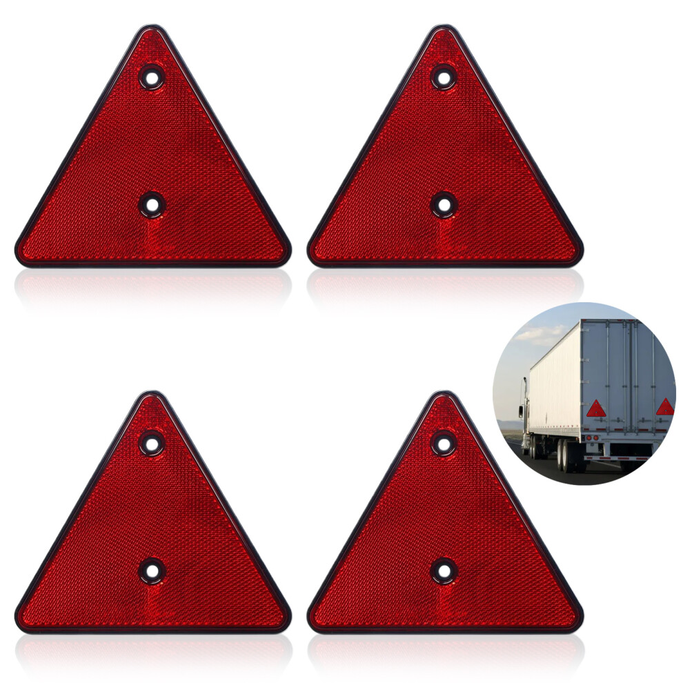 Universal Tail Triangle Reflector For Trucks And Trailers, Fast Installation Ece Certified Safety Device With High Brightness Lens, High Red/Light 9009791498813
