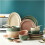 Dinnerware Set Ceramic Tableware 8Inch Flat Plates, Soup Bowls, Spoons Included 5