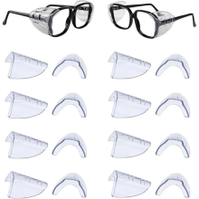 Flexibla TPU-sidoskydd för glasögon, mjukt TPU-material, universalpassande sidoskydd för skyddsglasögon med komfortkuddar för förbättrat skydd