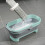 Compact Folding Mop Bucket Rectangular, Foldable Cleaning Tool, Green Container For Home, Laundry, Kitchen 5