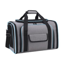 Large Pet Carrier with Expandable Side, Breathable Travel Suitcase, Adjustable Shoulder Strap, Bag for Dogs