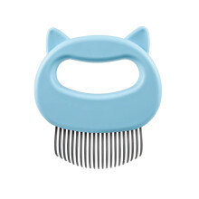 Pet Supplies Cat Comb ShellShaped Hair Removal Brush Loose Hair Adorable Handle Bath Care Accessories Cleaning Tool, Blue, Cat Face Blue Cat Face
