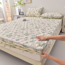 Extra Deep Fitted Sheet Single, Quilted Mattress Cover Topper 100x200cm, 3PCS Flower Design for Boys and Girls