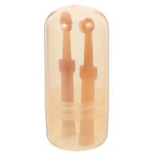 1 Set Pet Toothbrush for Dogs Cats Puppies Silica Gel Chocolate