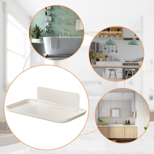 Folding wall shelf, bathroom stand, extra storage floating bracket  Practical shelf for towels, clothing 2