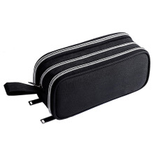 1 Piece Black Pencil Case with 3 Compartments Large Pencil Case Ruler Pencil Sharpener