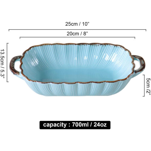 Ceramic Dinnerware Pink 700ml Oven Dish 20x13.5x5cm Rectangular Deep Baking Tray Small Lasagna Pan 1