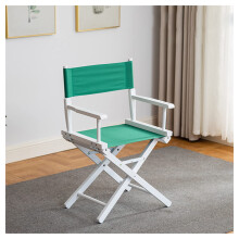 Professional Makeup Artist Chair Director Chair Portable Folding White Solid Wood Frame Green Camping Chair