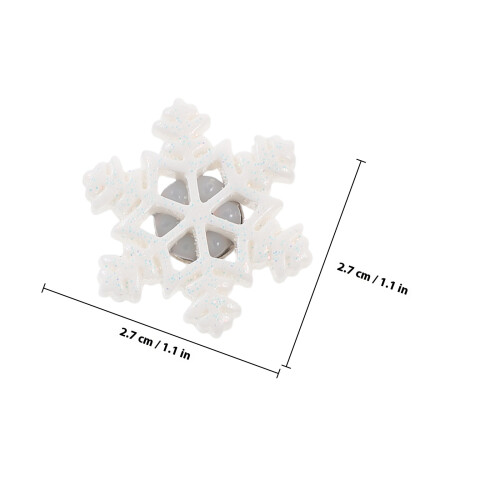 30Pcs White Resin Snowflake Thumbtacks Decorative Push Pins 1
