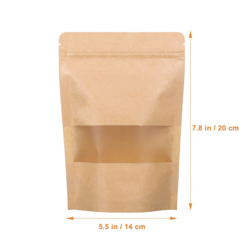 50 Pcs Brown Kraft For Coffee Cookie Packaging 1