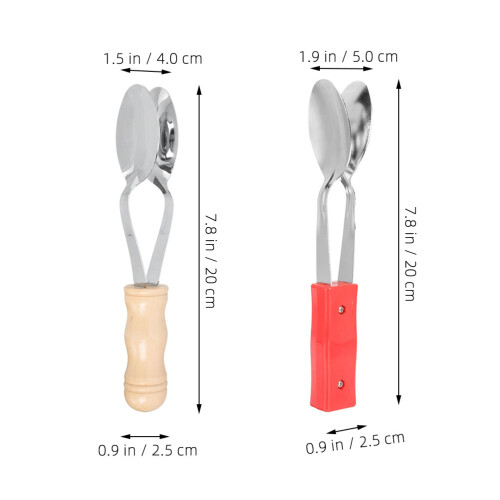 2Pcs Colored Wooden Musical Spoons Creative Percussion Toy 1